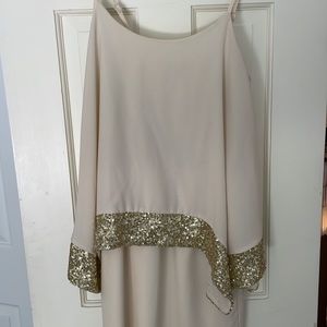C. Luce Cream and Gold dress